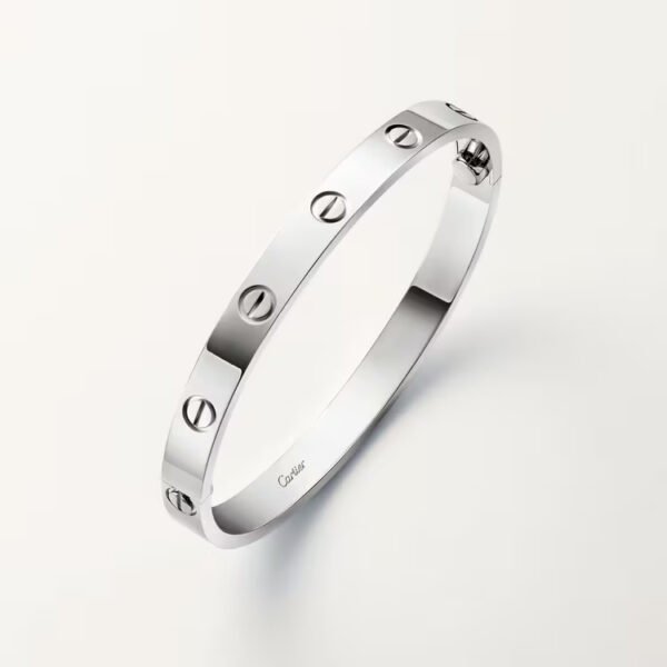 18K White Gold Screw Motif Bangle Bracelet