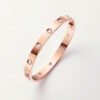 18k rose gold 10 diamond screw motif bangle bracelet