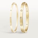 18k gold 10 diamond screw motif bangle bracelet