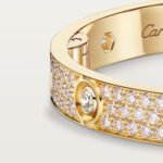 18k gold diamond pave screw motif bangle bracelet