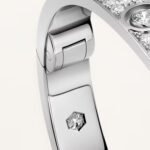 18k white gold diamond pave screw motif bangle bracelet