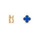 18K Gold Blue Agate Clover Stud Earrings – Beaded Edge