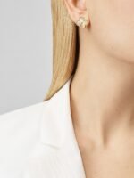 Iridescent Clover Stud Earrings in 18K Gold