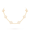 18K Gold Mother-of-Pearl 10 Motifs Clover Necklace