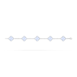 Four-leaf clover bracelet White Chalcedony Inlay