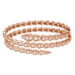 rose gold Serpenti Viper diamond triple-wrap bracelet