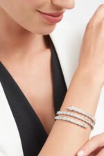 white gold Serpenti Viper diamond triple-wrap bracelet