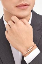 rose gold Serpenti Viper diamond accent open bangle bracelet