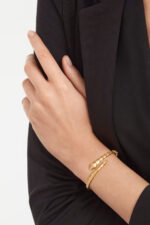 yellow gold Serpenti Viper open bangle bracelet