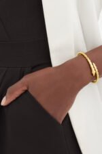 yellow gold Serpenti Viper open bangle bracelet