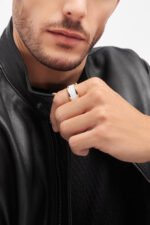rose gold white ceramic spiral ring