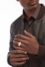 rose gold white ceramic spiral ring