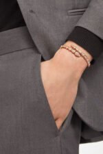 rose gold Serpenti Viper diamond open bangle bracelet