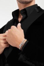 white gold Serpenti Viper diamond open bangle bracelet