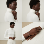 white gold pave diamond T bangle bracelet