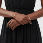 rose gold pave diamond T bangle bracelet