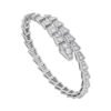 white gold Serpenti Viper diamond open bangle bracelet