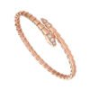 rose gold Serpenti Viper diamond accent open bangle bracelet