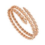 rose gold Serpenti Viper diamond triple-wrap bracelet