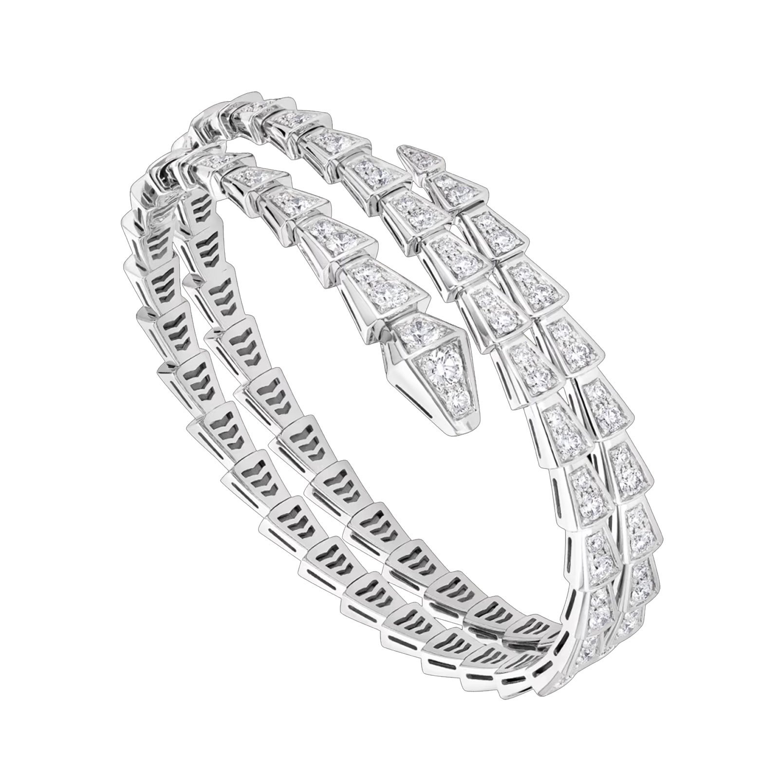 white gold Serpenti Viper diamond triple-wrap bracelet white gold Serpenti Viper diamond triple-wrap bracelet