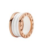 rose gold white ceramic spiral ring