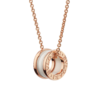 rose gold white ceramic spiral pendant necklace