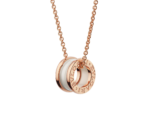 rose gold white ceramic spiral pendant necklace