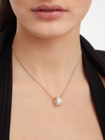 rose gold white ceramic spiral pendant necklace