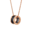 rose gold black ceramic spiral pendant necklace