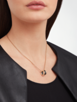 rose gold black ceramic spiral pendant necklace