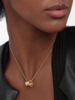 yellow gold spiral pendant necklace