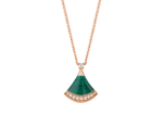 rose gold malachite diamond pendant necklace