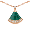 rose gold malachite diamond pendant necklace