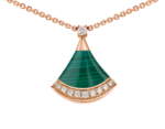 rose gold malachite diamond pendant necklace