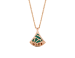 rose gold malachite diamond pendant necklace