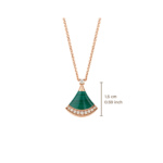 rose gold malachite diamond pendant necklace