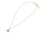 yellow gold turquoise diamond pendant necklace