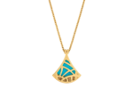 yellow gold turquoise diamond pendant necklace