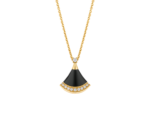rose gold onyx diamond pendant necklace