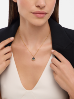 rose gold onyx diamond pendant necklace