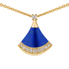 yellow gold lapis lazuli diamond pendant necklace