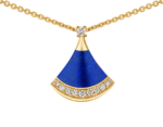 yellow gold lapis lazuli diamond pendant necklace