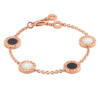 18K Rose Gold Onyx & Mother of Pearl Disc Chain Bracelet