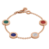 rose gold multi-stone disc bracelet