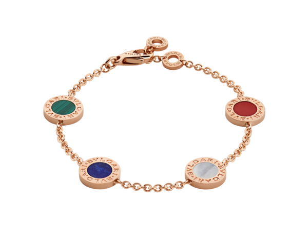 rose gold multi-stone disc bracelet