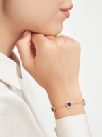 rose gold multi-stone disc bracelet