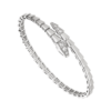 white gold Serpenti Viper diamond accent open bangle bracelet