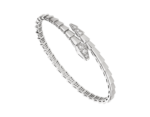 white gold Serpenti Viper diamond accent open bangle bracelet