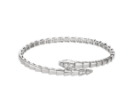 white gold Serpenti Viper diamond accent open bangle bracelet