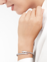 white gold Serpenti Viper open bangle bracelet